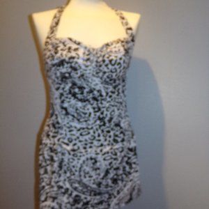 Catalina Size S (4-6) One Piece Black and White Swimsuit Neckline Tie